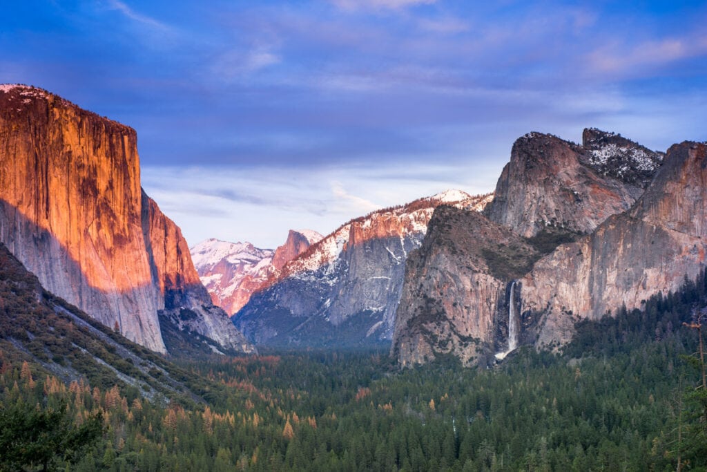 Tunnel View in Yosemite National Park, one of the best national parks to visit in June.