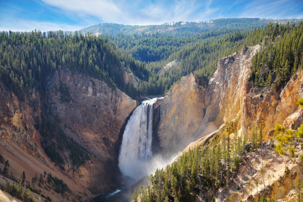 Yellowstone Falls in Yellowstone National Park, USA