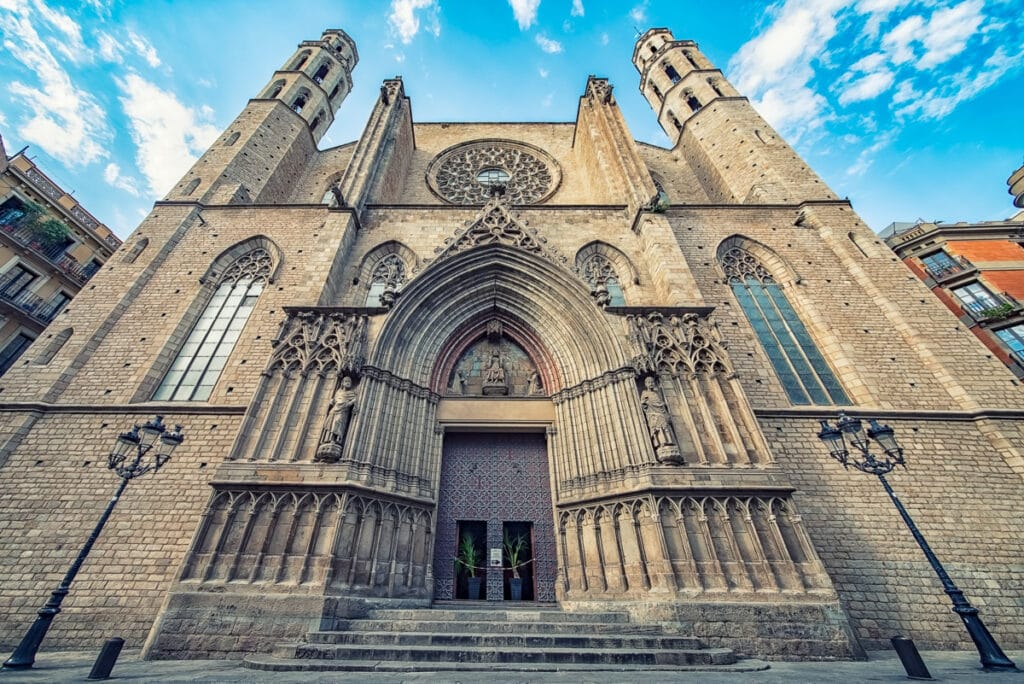 Basilica de Santa Maria del Mar in Barcelona, Spain