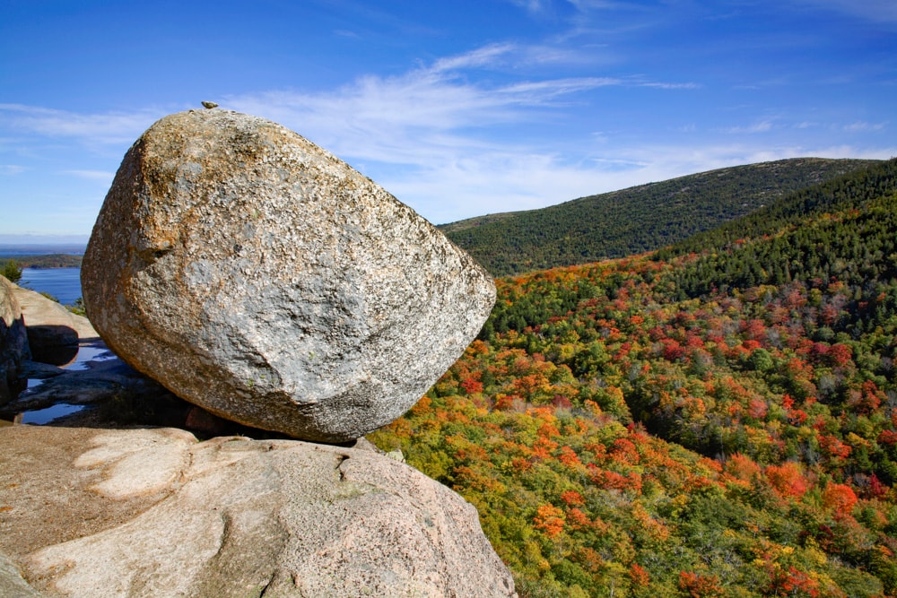 Bubble Rock in Acadia National Park, Maine