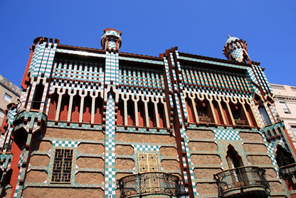 Facade of the Casa Vicens in Barcelona, Spain