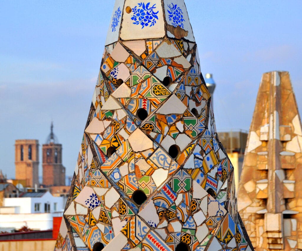Chimney at the Palau Guell in Barcelona, Spain