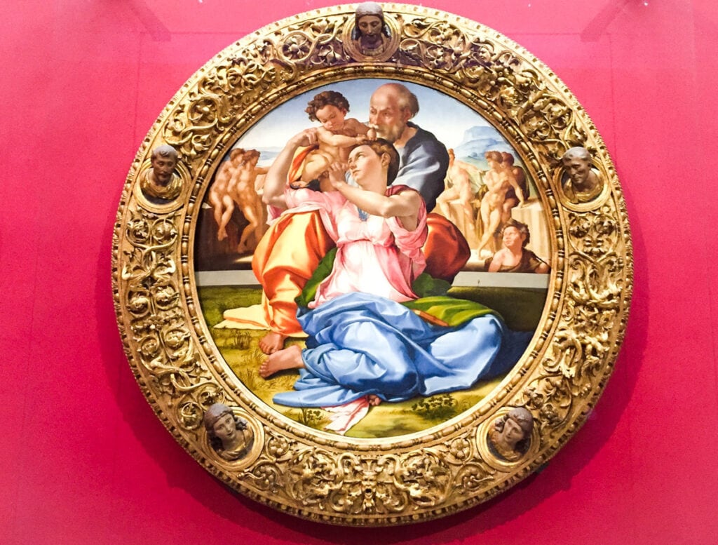 Doni Tondo by Michelangelo at the Uffizi Galleries in Florence, Italy