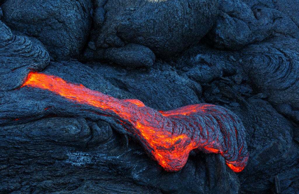 Lava flow at Kilauea on Big Island in Hawaii