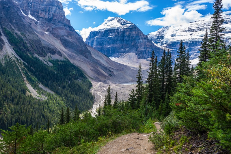 Plain of the Six Glaciers Trail in Lake Louise, Canada