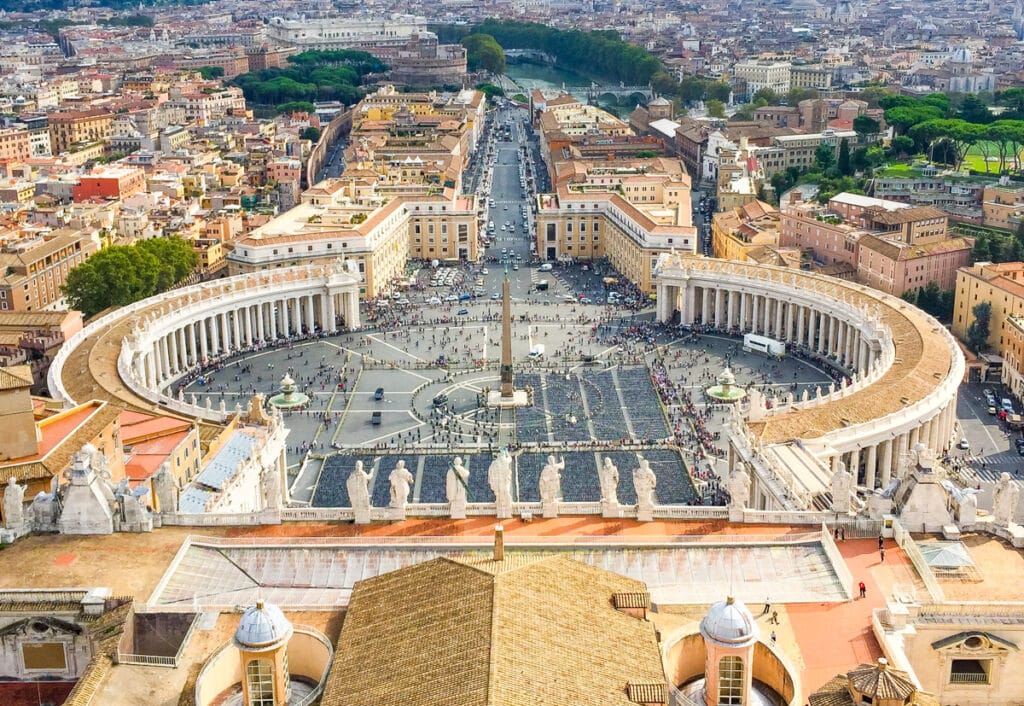 Saint Peter's Square from the dome of the basilica in Vatican City