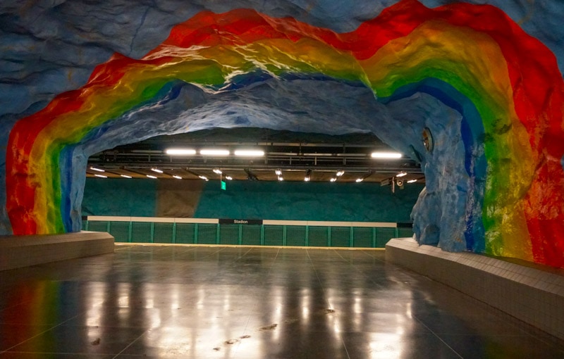 Stadion Subway Station in Stockholm, Sweden