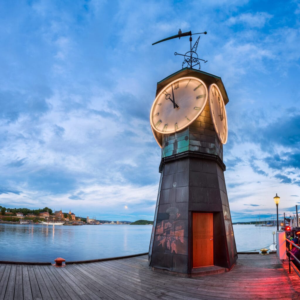 Clock Tower Aker Brygge Oslo Norway