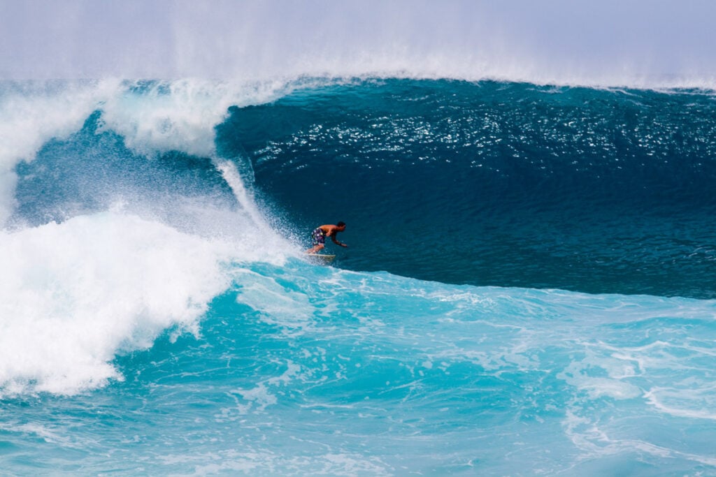 Surfer in Oahu, Hawaii