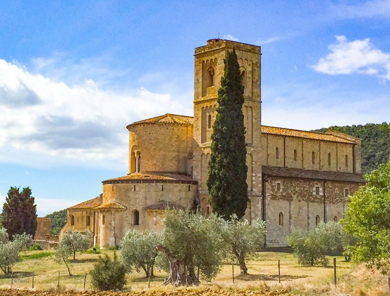 Sant'Antimo Abbey near Montalcino in Tuscany