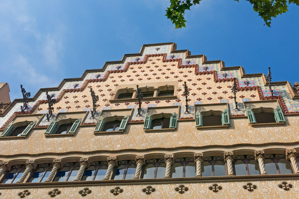 Facade of Casa Amatller in Barcelona, Spain