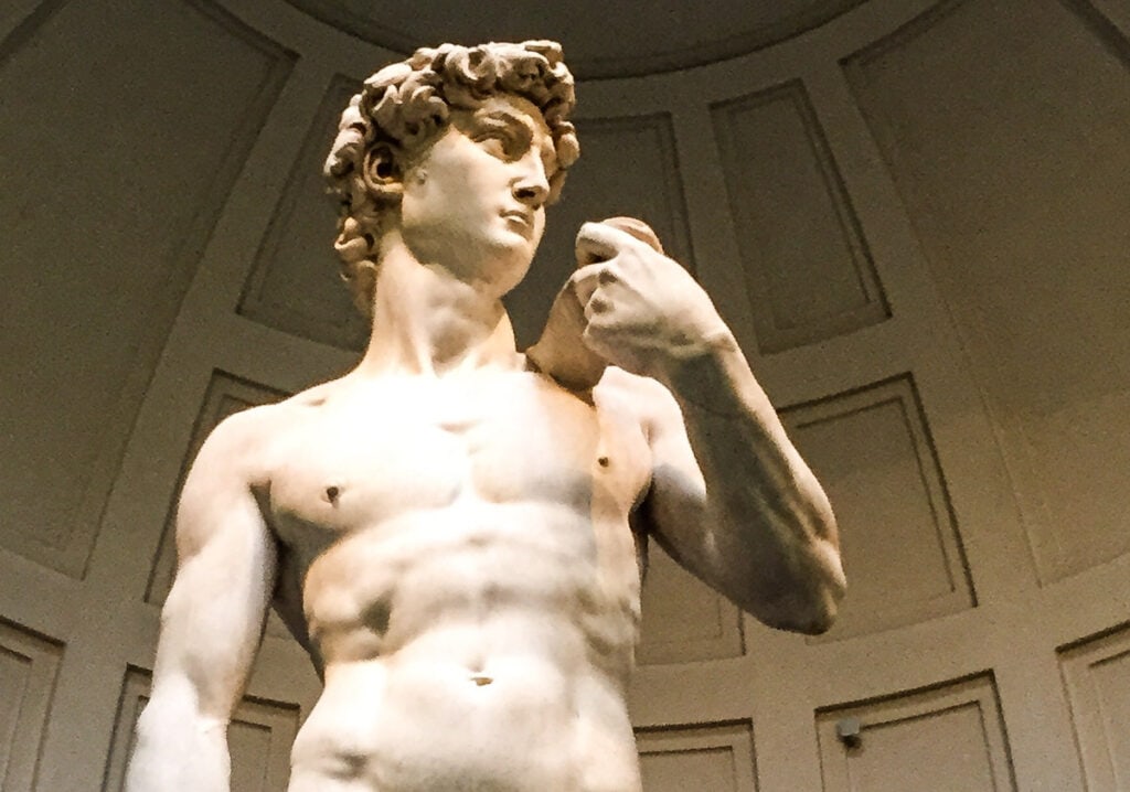 Michelangelo's David at the Accademia Gallery in Florence, Tuscany, Italy