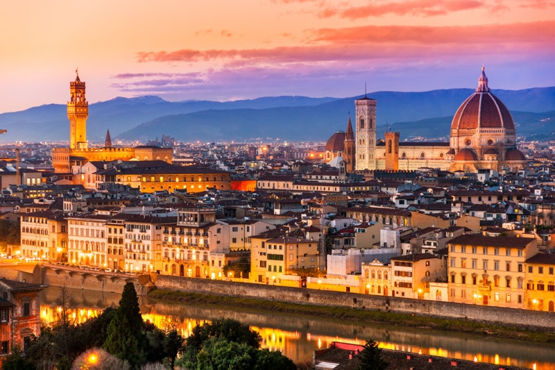 Sunset over Florence, Italy