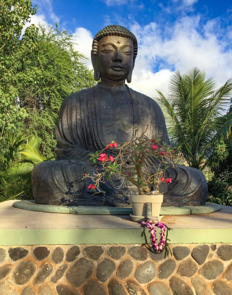 Statue of Buddha at the Lahaina Jodo Mission in Maui, HI