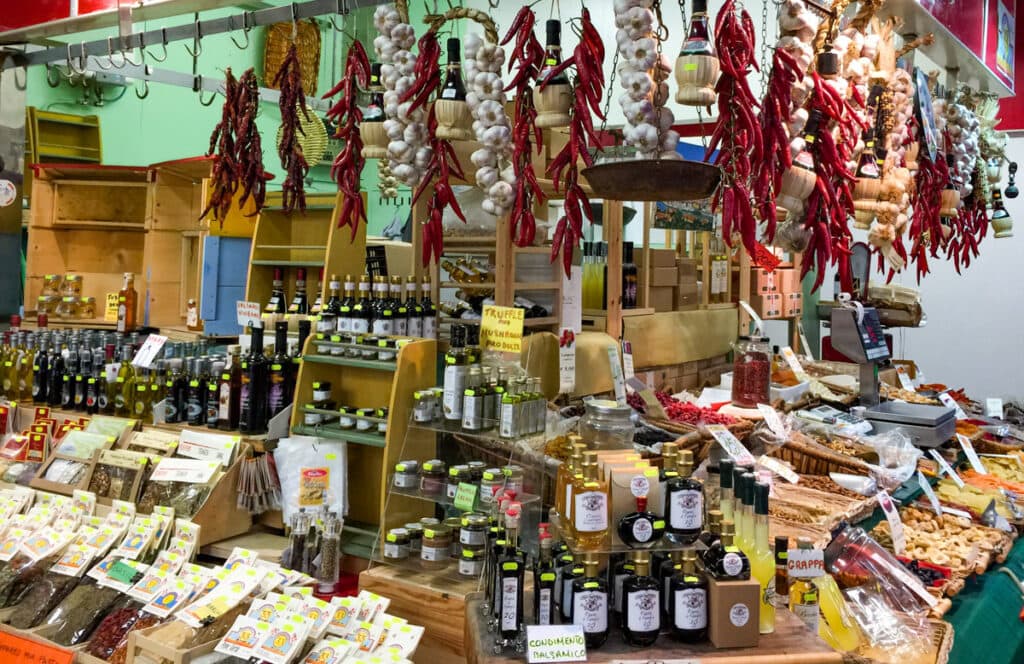 Products for sale at the Mercato. Centrale in Florence, Tuscany