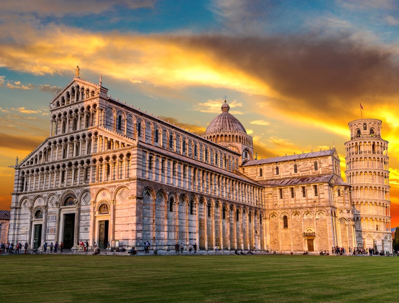 The Duomo Complex at the Field of Miracles in Pisa, Italy