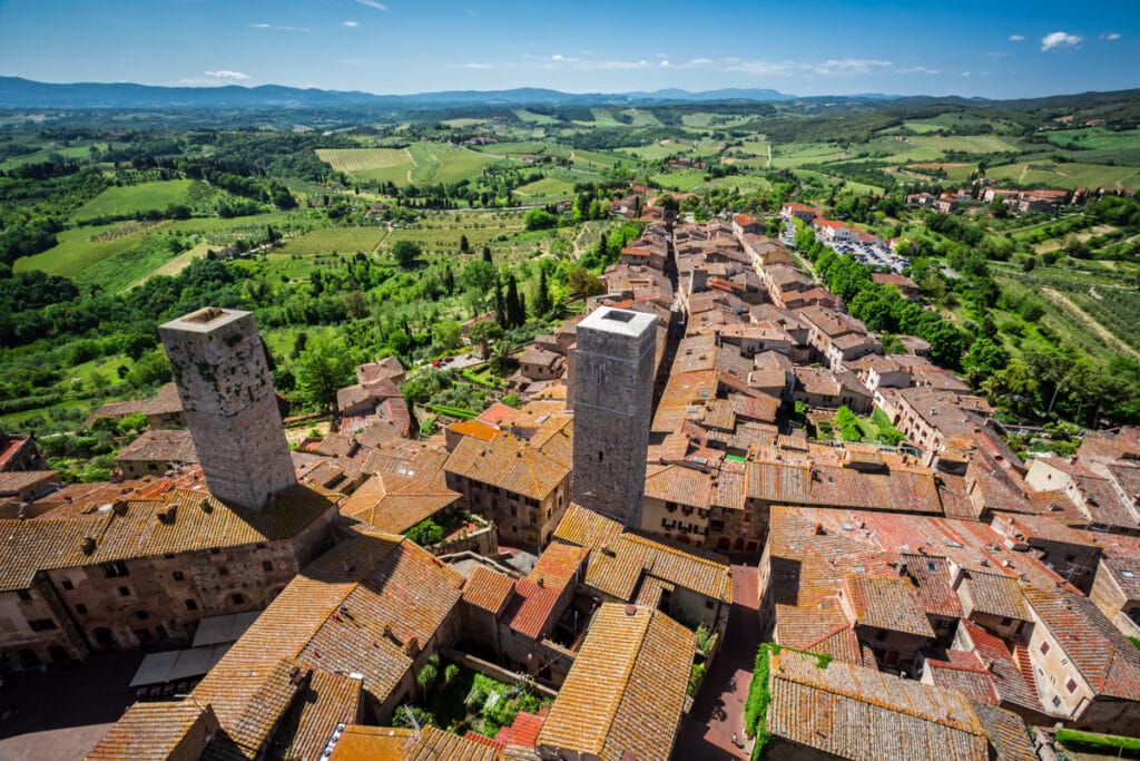 A view over San Gimignano in Tuscany, Italy