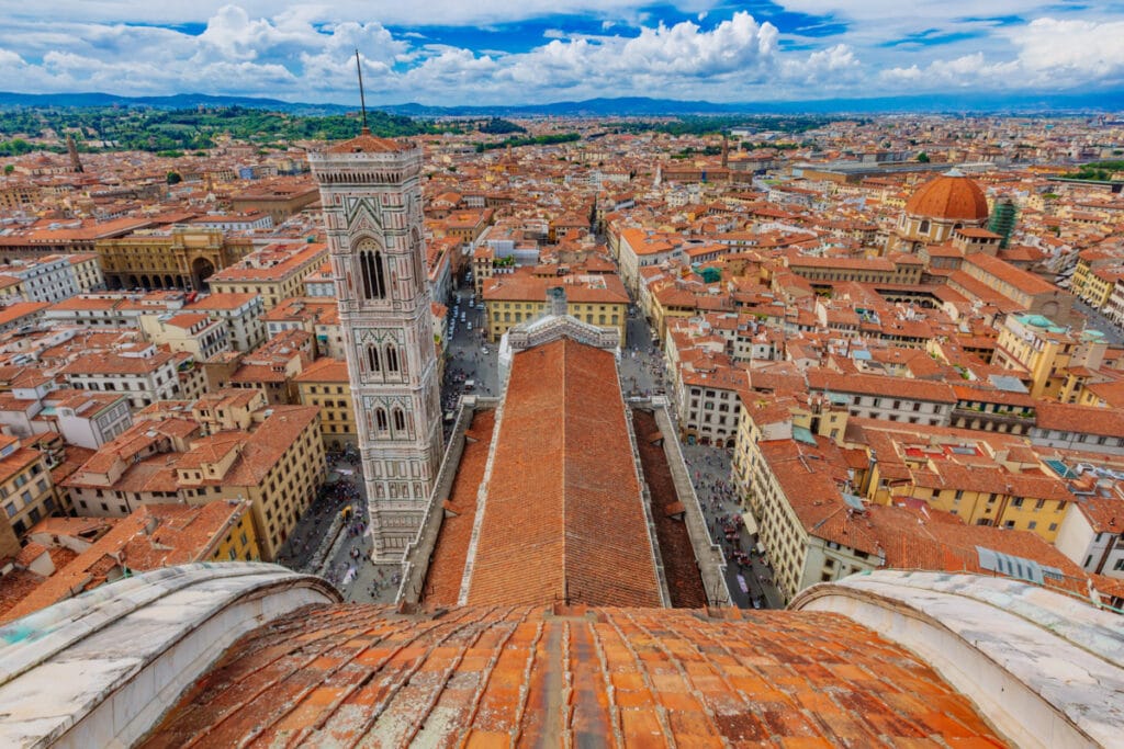 A view from the dome of the Florence Cathedral in Tuscany, Italy