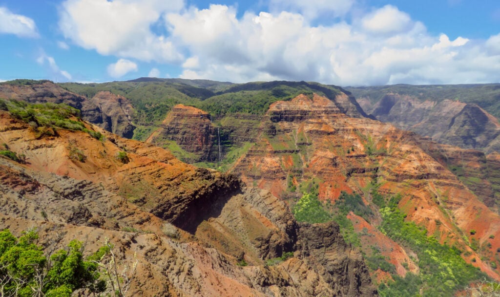 Waimea Canyon viewed from a lookout in the state park in Kauai, HI