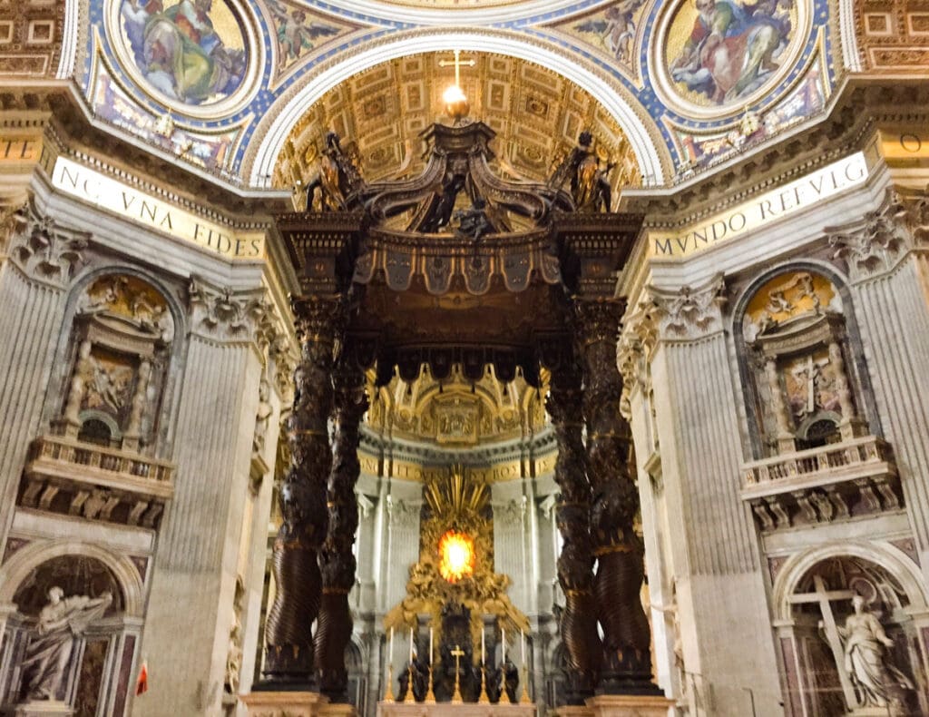 Bernini's baldachin in the Basilica di San Pietro in Vatican City