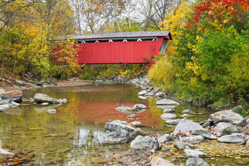 Everett Covered Bridge, Cuyahoga Valley NP, OH in the fall