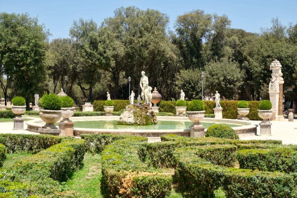 Villa Borghese Gardens in Rome, Italy