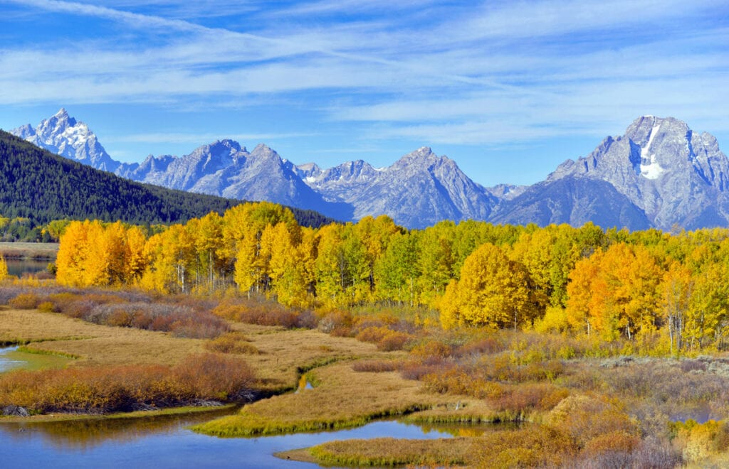 Fall in Grand Teton National Park in Wyoming