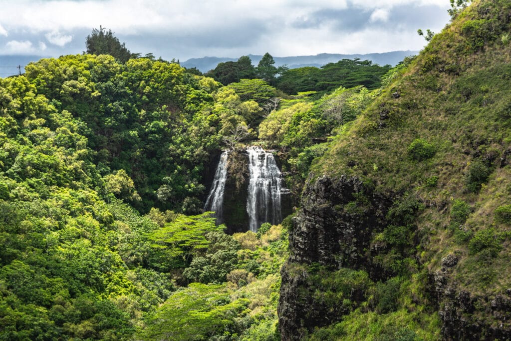 Opaeka’a Falls on the eastern shore of Kauai, Hawaii