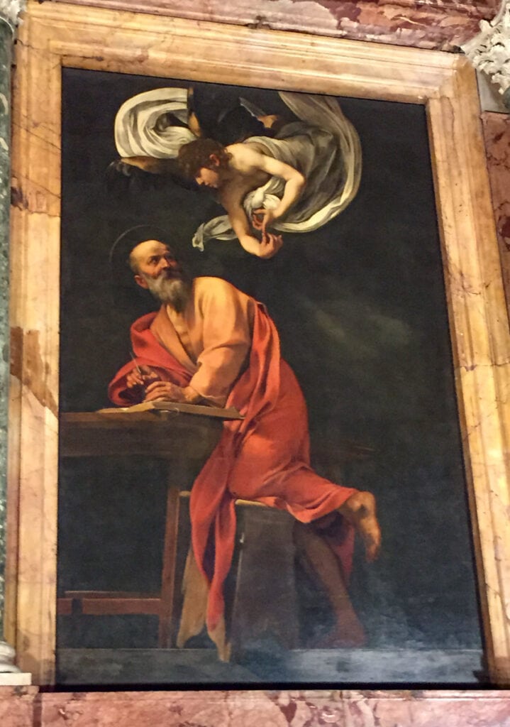 St. Matthew and the Angel by Caravaggio in Rome, Italy