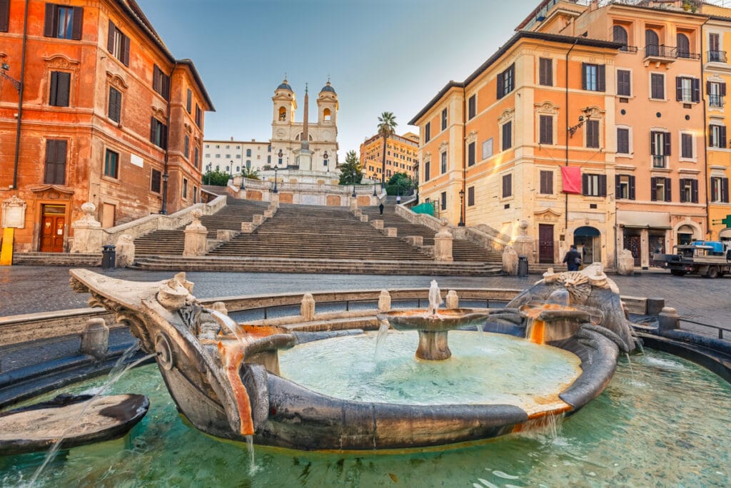 The Spanish Steps are a popular and free attraction in Rome, Italy