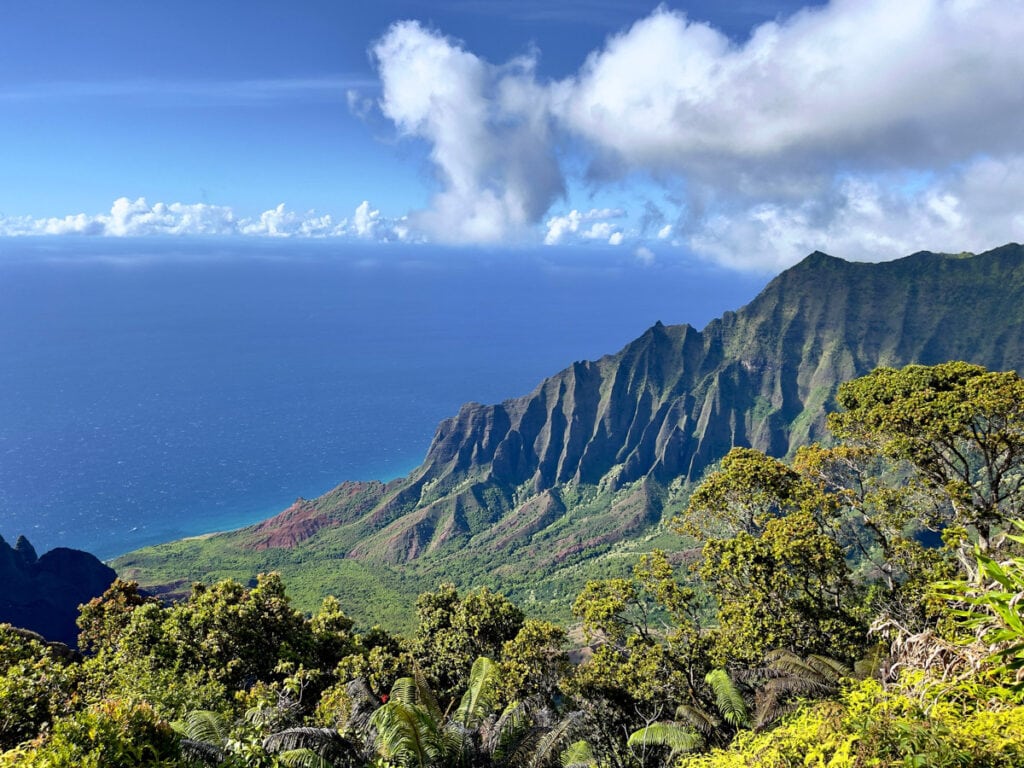 View from Kalalau Lookout at Koke'e State Park in Kauai, HI