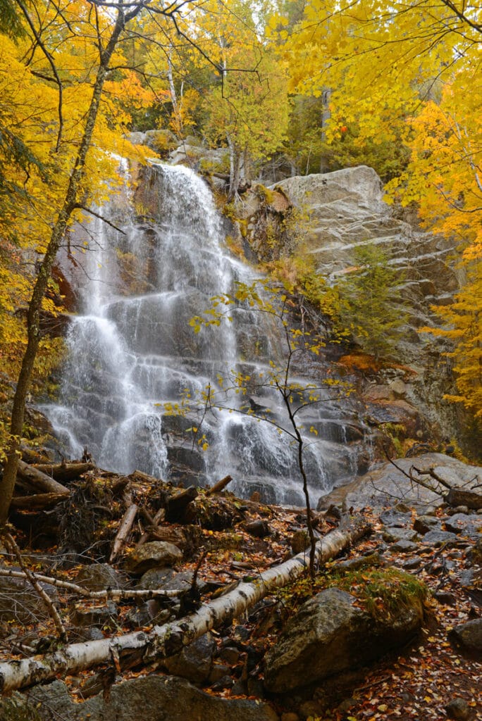 Waterfall in the Adirondacks in New York in the fall
