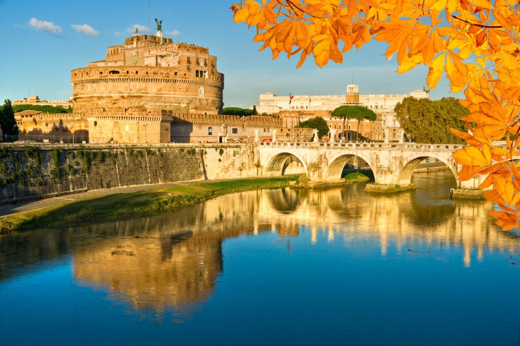 Castel Sant'Angelo in Rome, Italy, in the fall