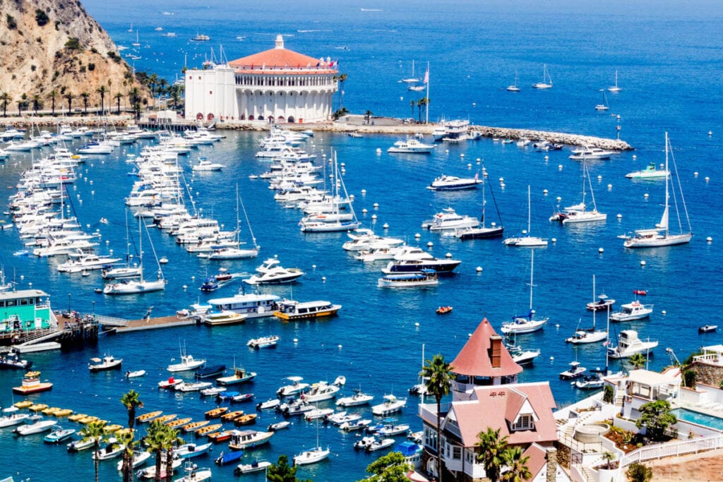 The harbor in Avalon on Catalina Island in Southern California