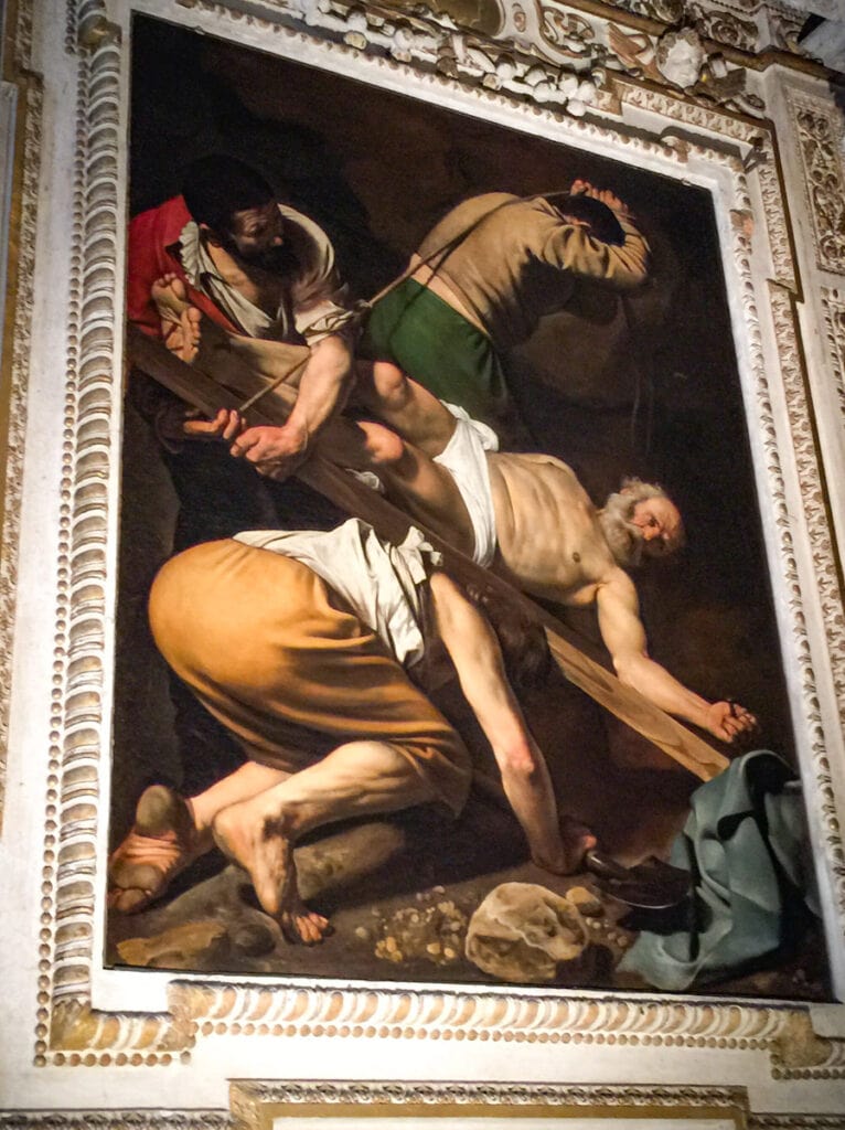 The Crucifixion of St. Peter by Caravaggio in Rome, Italy