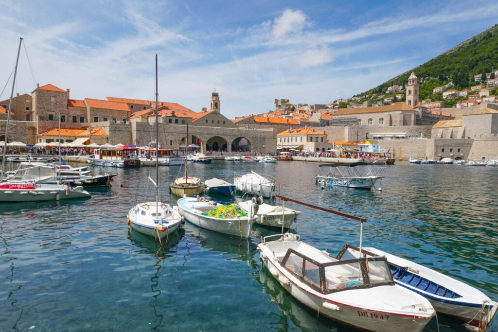 Port in Old Town Dubrovnik in Croatia