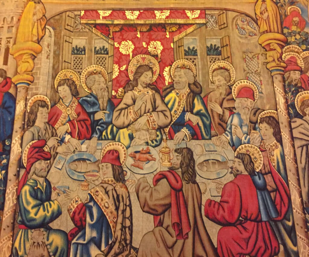The Last Supper, part of a tapestry at the Vatican Museums