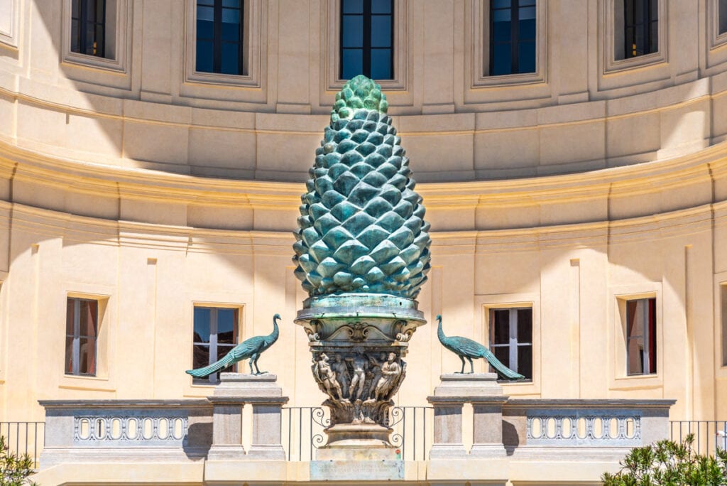 The bronze pine cone at the Vatican Museums
