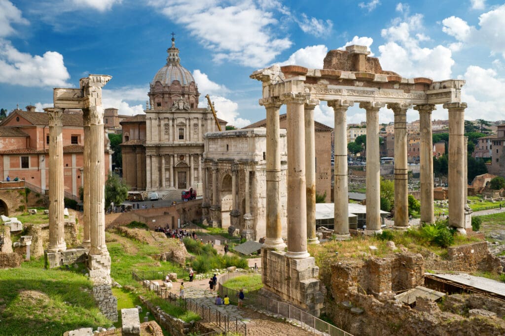 Ruins at the Roman Forum in Rome, Italy