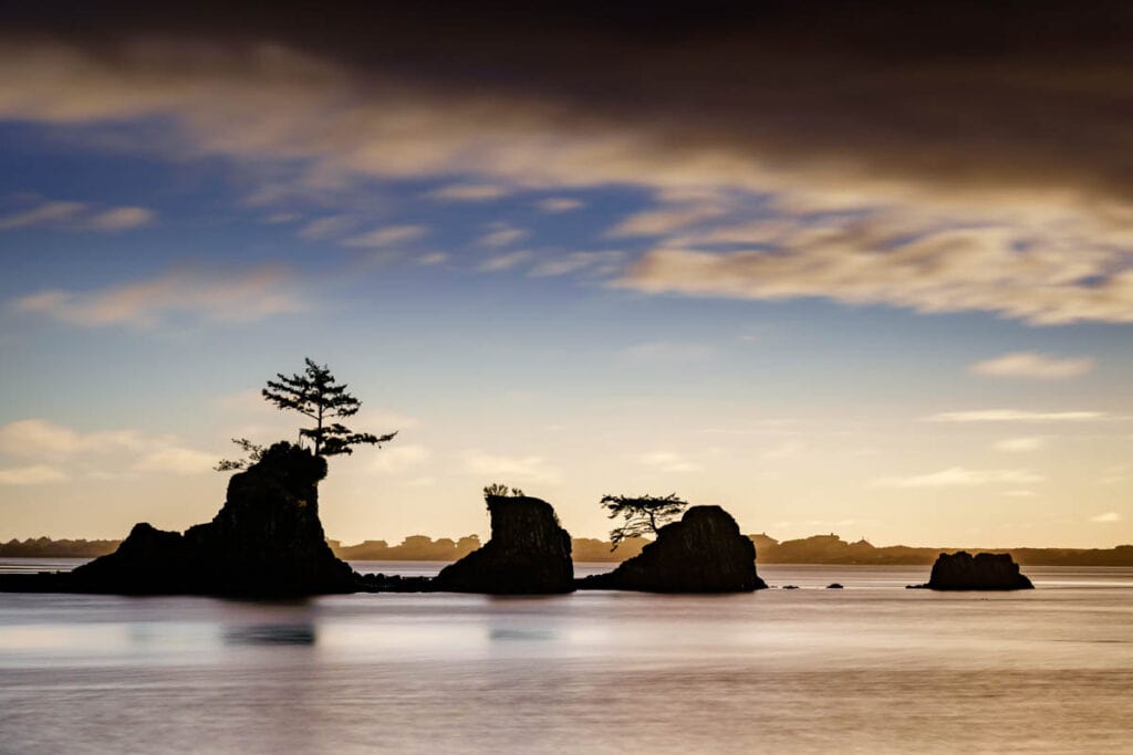 Siletz Bay in Oregon at dusk