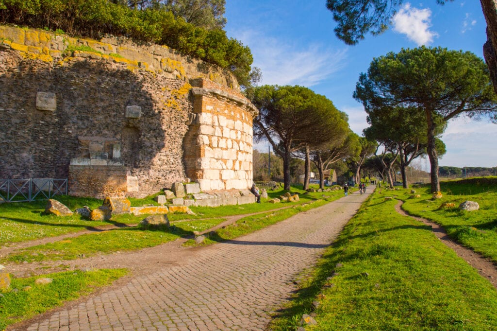 The Appian Way in Rome, Italy