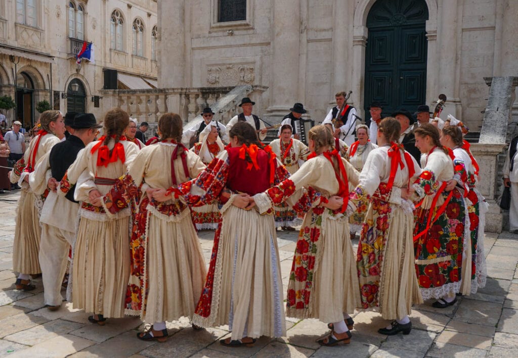 Traditional dance and music in Old Town Dubrovnik, Croatia