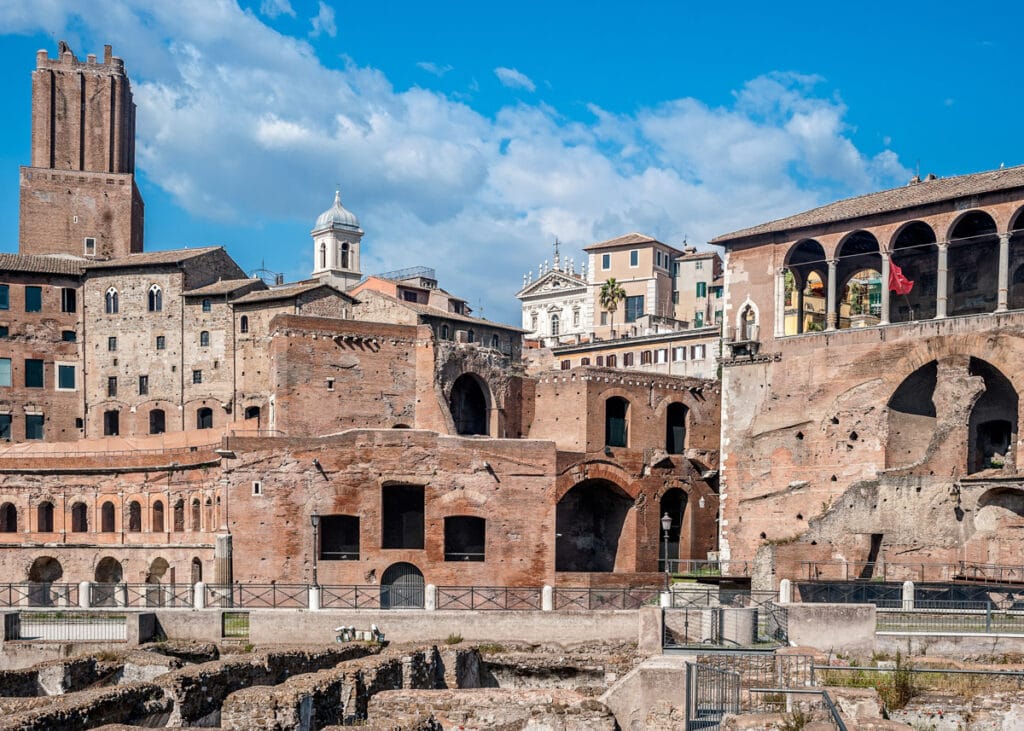 A view of Trajan's Market in Rome, Italy