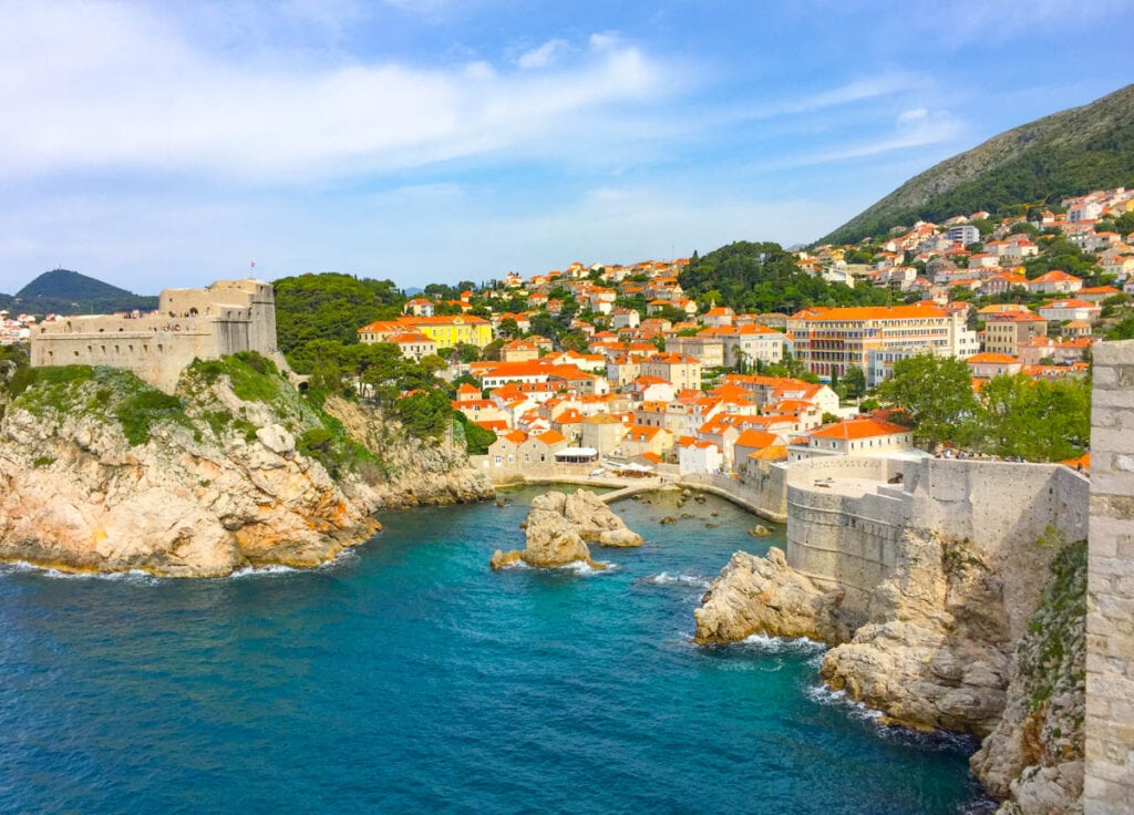 A view from the City Walls walk in Dubrovnik, Croatia
