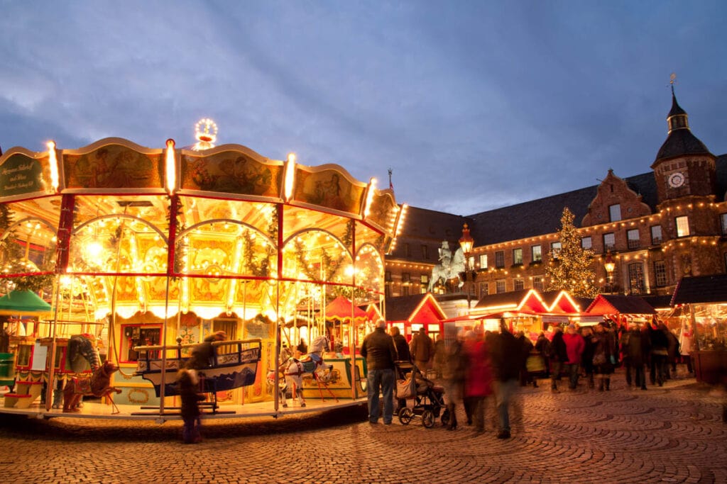 Carousel at the Dusseldorf Christmas Market in Germany