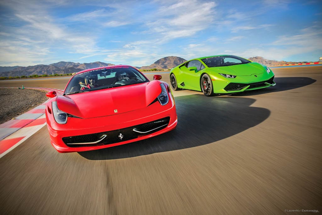 Driving an exotic car on a Vegas race track!
