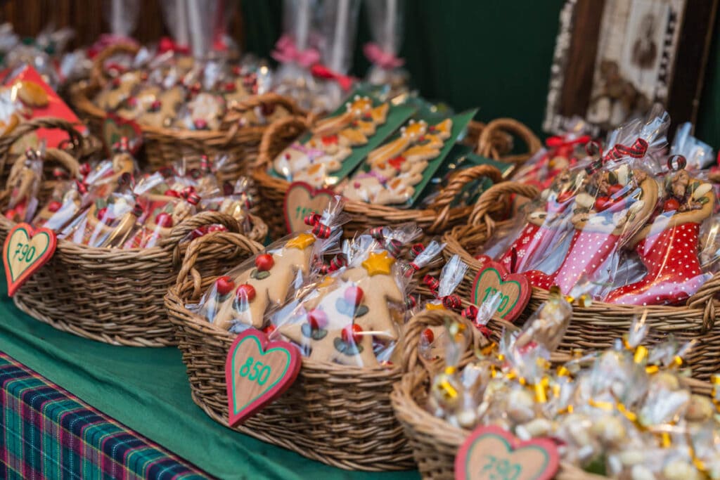 Gingerbread treats at the  Budapest Christmas Market in Hungary