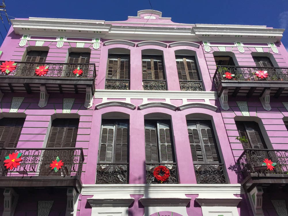 Colorful facade in Old San Juan Puerto Rico