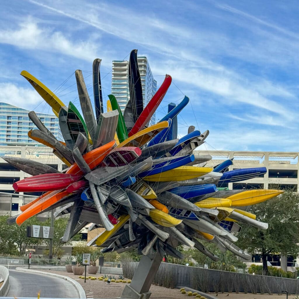 Big Edge sculpture by Nancy Rubins outside the Aria in Las Vegas