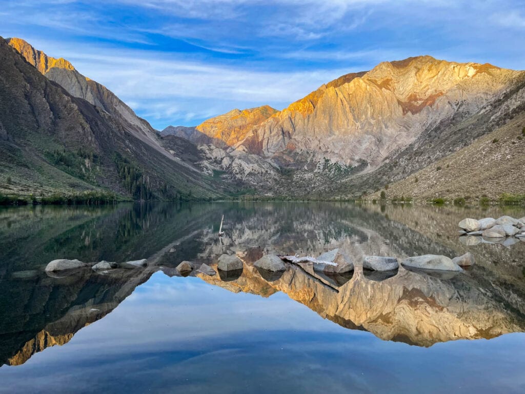 Sunrise at Convict Lake in Mammoth Lakes, CA